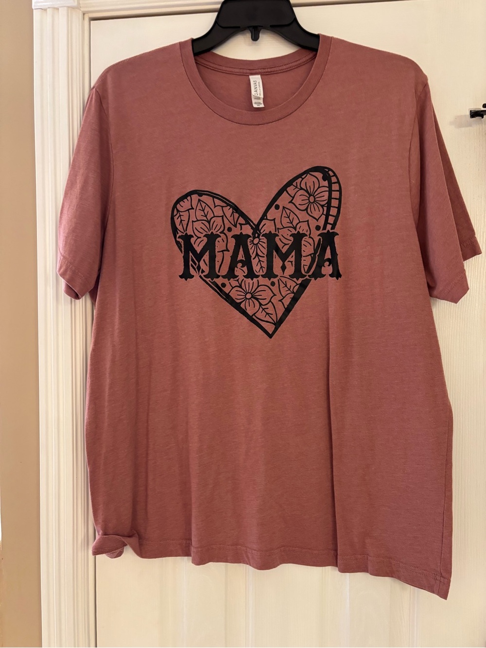 Bella Canvas Dusty Rose 'MAMA' Heart Tee